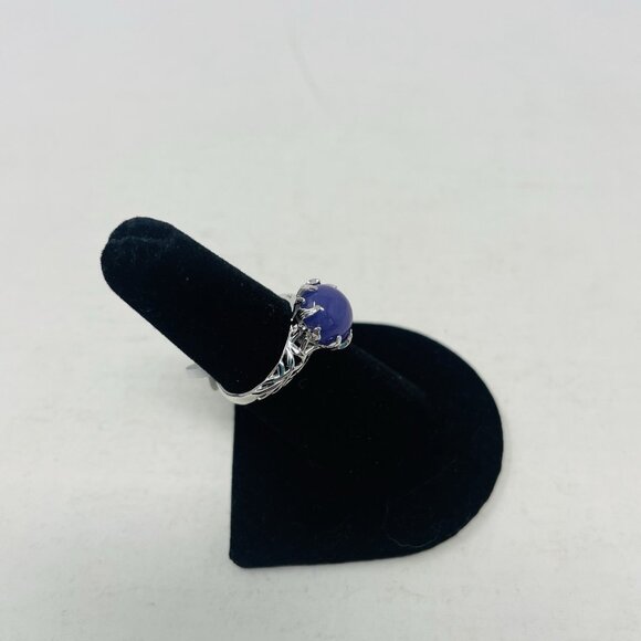 Karis Collection Burmese Purple Jade Size 7 Platinum Bond Brass Ring 4.70ct 5004 - Picture 4 of 7